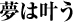 夢は叶う