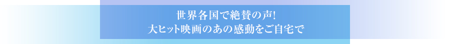 世界各国で絶賛の声！大ヒット映画のあの感動をご自宅で