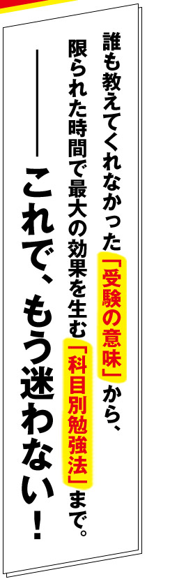 誰も教えてくれなかった「受験の意味」から、 限られた時間で最大の効果を生む「科目別勉強法」まで。―これで、もう迷わない！